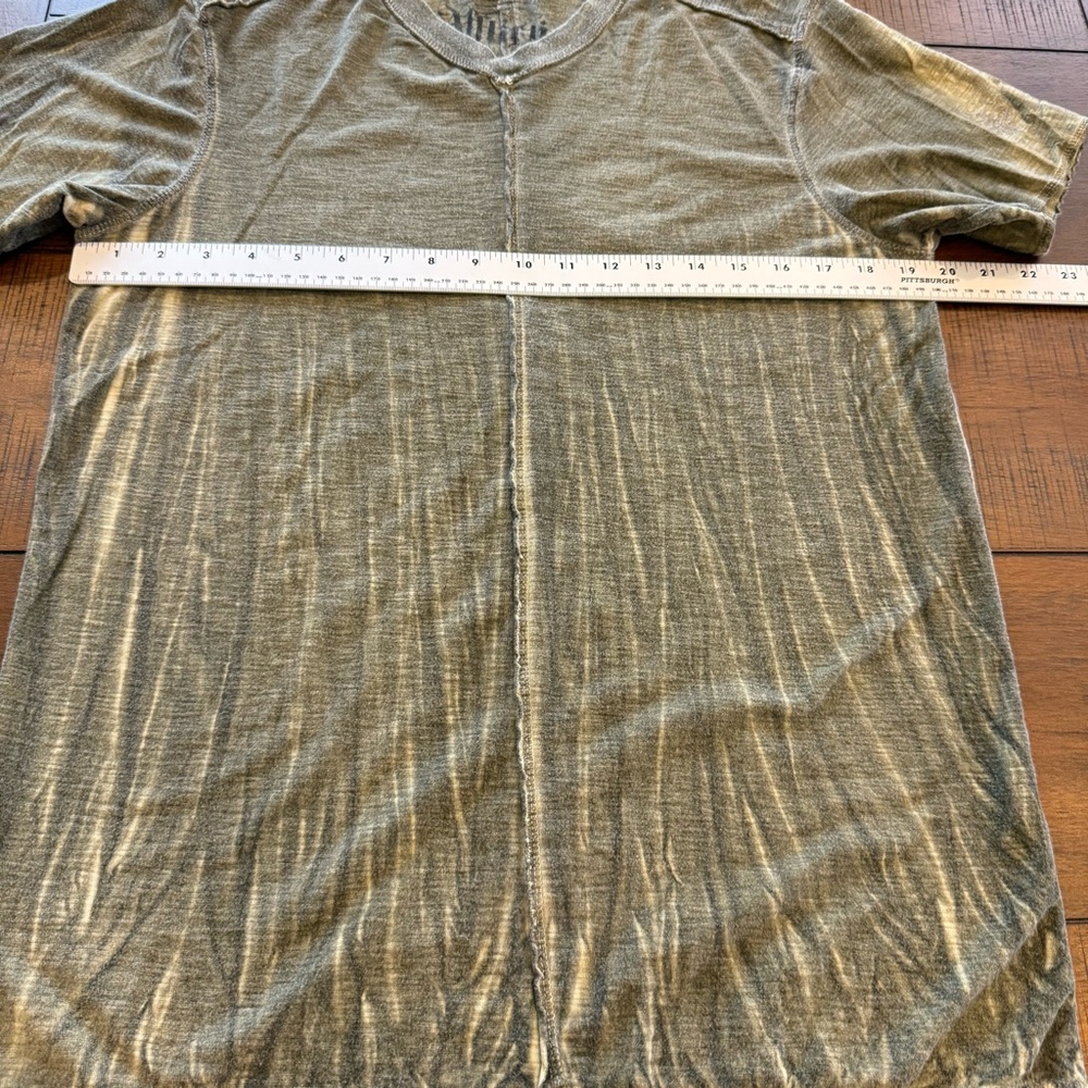 Affliction Standard Series Vneck Graphic Vintage Wash Tee Mens Size Medium Green - Picture 7 of 10